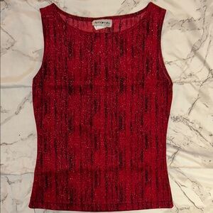 Vintage 90s Dynamite Red Fitted Sparkly Tank Top